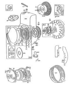 Blower Hsg,rewind,gear Case Diagram and Parts List for 132431-0267-XX  Briggs and Stratton Engine